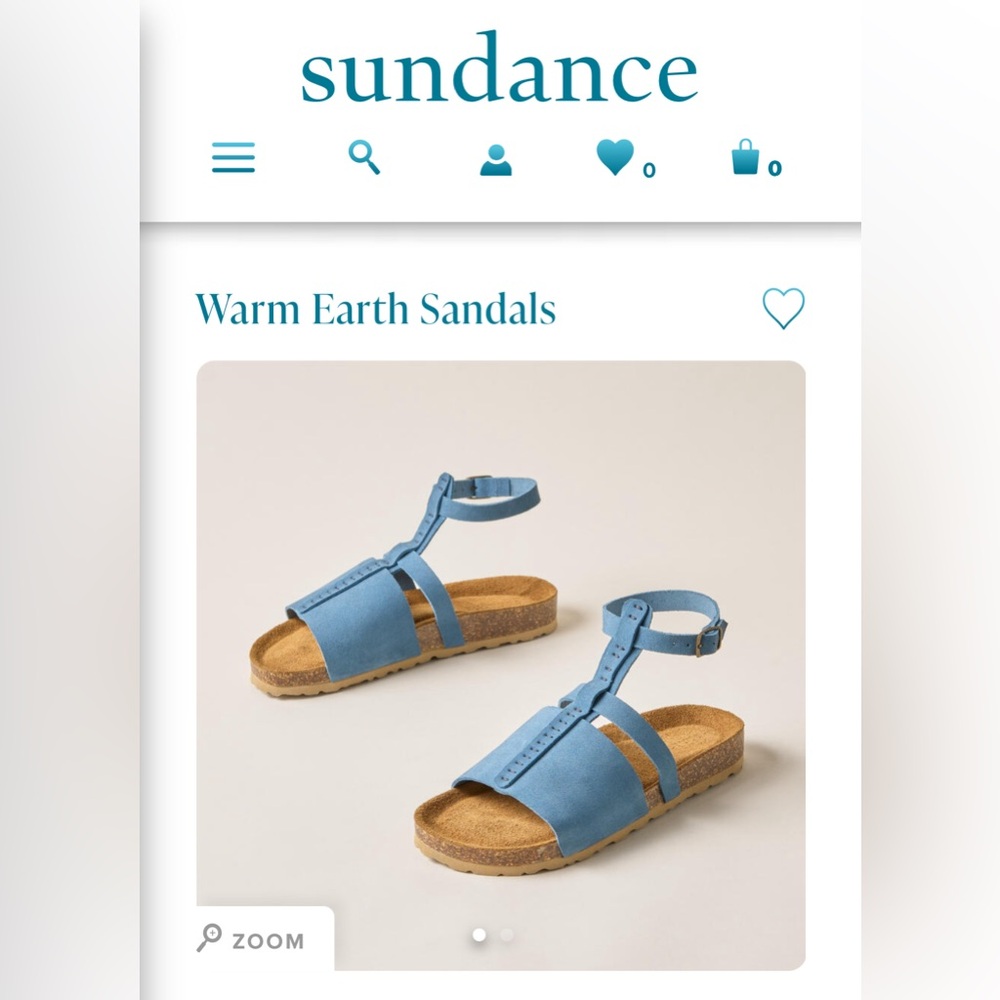 Sundance Warm Earth Sandals - Slate Blue Size 7 🦶🌎